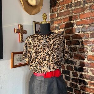 Y2K Leopard Print Top
